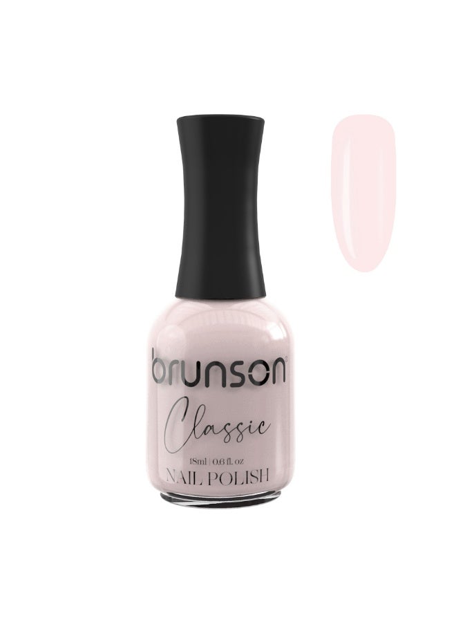 Brunson Classic Nail Polish 18ml Fast Dry Nail Lacquer Nail Harderner Normal Polish Glossy Gel Effect Quick Air Dry Long-Lasting Natural Nail Enamel Salon Quality Manicure Pedicure Regular Polish - Image 1